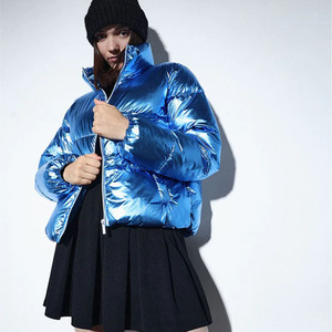 แจ็คเก็ตขนเป็ดมีฮู้ดสีฟ้า, เสื้อโค้ทแฟชั่นฤดูหนาวกันลมกันน้ำ - Product Image 2