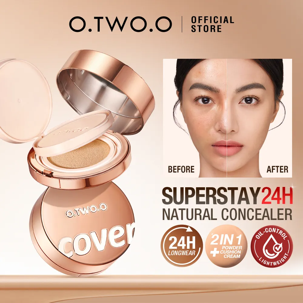 O.TW O.O krim Foundation cakupan penuh, pemasok kualitas tinggi, Bedak BB Cushion 2-in-1