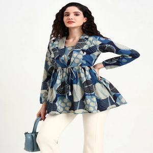 Best Quality floral print cotton midi dress <b>Square</b> Neck 100% Cotton Casual Summer Beach Wear - Product Image 1