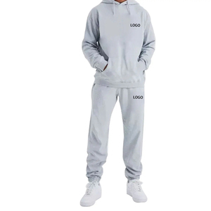 Comprar Jersey personalizado de alta calidad 100% algodón en blanco Unisex chándal conjunto en blanco traje de jogging para los hombres sin cordón - Product Image 5