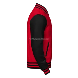 Veste de sport en cuir de vache brodée personnalisable de haute qualité, respirante, coupe-vent, col montant, doublure en polyester pour homme - Product Image 3
