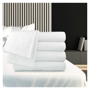 Juego de cama de 4 piezas con diseño de hotel de algodón de 300 hilos personalizado, funda de almohada y funda nórdica para mayor comodidad y estilo - Product Image 2