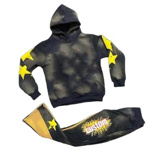 ชุดเสื้อฮู้ดและกางเกงวอร์มสำหรับผู้ชายชุดวอร์มแบบเต็มซิปล้างเหงื่อแบบกำหนดเองโลโก้ได้ - Product Image 2