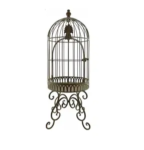 Cage en métal décorative antique pour intérieur extérieur maison jardin mariage décoratif suspendu cage à oiseaux fil lanterne bougeoirs