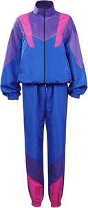 Conjunto Deportivo Retro de Dos Piezas para Mujer, Chaqueta y Pantalones Cortavientos Transpirables de los 80, Ropa Deportiva Hip Hop, Estilo Vintage Informal - Product Image 2