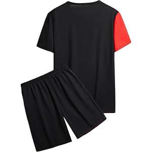 Conjunto de dos piezas deportivo informal para hombre con logotipo privado personalizado Camiseta y pantalones cortos de algodón 100% de alta calidad - Product Image 3