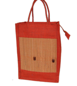 Eco-Friendly Four Wine Bottle Carrier Reusable Jute Recycled Tote <b>Bag</b> Christmas Gift Handle Lowellcraft JBW00667 Shopping <b>Bags</b> - Product Image 1