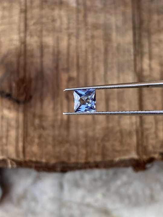 5mm Natural Tanzanite Square Princess Cut Gemstone Bio Color Quality 0.71 Carat Diamond Loop Clean