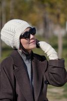 Bonnet gris bio écologique pour femme, tricot plat, motif maille courante, doux, respirant, durable, ajustable, décontracté, pour l'extérieur