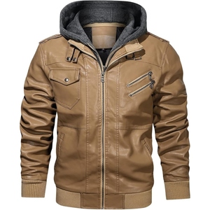 Men's Pu Faux Leather <b>Biker</b> <b>Hoodie</b> Jacket Offering Rider Friendly Comfort And Strong Material Ideal <b>For</b> Daily Motorbike Travel - Product Image 1