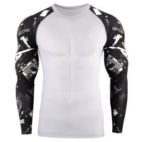 Meilleure qualité XXL chemise à manches longues Rash Guard pour adultes personnalisé sublimé rose noir jaune vert bleu pour MMA Grappling utilisation