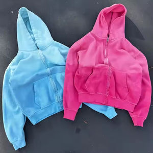 Sweat-shirts à capuche personnalisés pour hommes en coton 100% avec impression tie-dye, lavage à la pierre délavé et coupe ample - Product Image 2