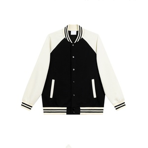 Veste d'université populaire pour hommes, ample et décontractée, design à blocs de couleurs, manteau zippé pour hommes, veste de baseball universitaire pour hommes - Product Image 2