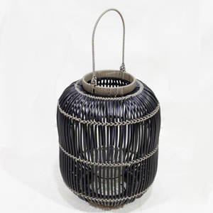 Linterna de tormenta de tejido de polietileno vietnamita tradicional, portavelas tejido de polietileno con mango, linterna de plástico para decoración de jardín y hogar - Product Image 6