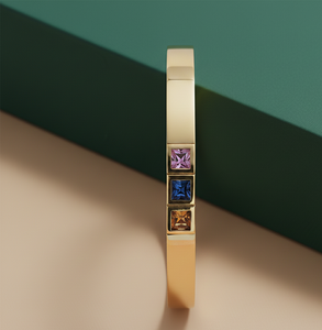 Blue Amethyst & Blue Hydro 6mm Square Stone <b>Bangle</b> 925 Sterling Silver 18K <b>Gold</b> <b>Plated</b> <b>Bangle</b> Party Wear Gift for Her - Product Image 3