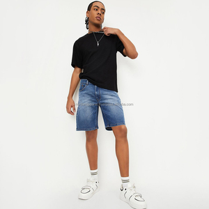 Nardon กางเกงขาสั้นผ้ายีนส์ลำลองสำหรับผู้ชายใส่ในฤดูร้อนกางเกงขาสั้นผ้ายีนส์ซักสีพื้นโลโก้แบบออกแบบได้ตามต้องการ - Product Image 3