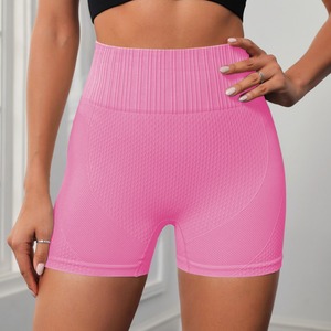 Vente chaude Short de yoga taille haute pour femmes Contrôle du ventre sans couture et pantalon de sport de levage des fesses de pêche avec motif à carreaux - Product Image 6