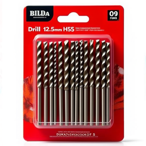 <b>Drill</b> <b>Bits</b> 12.5mm HSS 5xD Spiral Length 101mm RUKO-Pack of 5 - Product Image 2