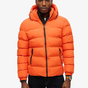 Vestes matelassées en duvet légères pour hommes de qualité supérieure, couleur unie, toile, vêtements d'hiver avec col montant, design fin, vestes matelassées - Product Image 4