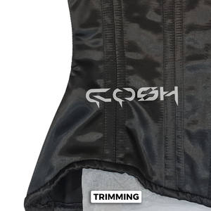 Front Zip Up Black Satin Underbust Corset Steel Boned Waist <b>Trainer</b> Party Wear Corset - Product Image 5