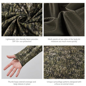 Polyester Waterproof Anti- UV For Men UV Protection Cool Long Sleeve fishing hoodies UPF 50+ Fishing <b>Shirts</b> With Hooded - Product Image 5