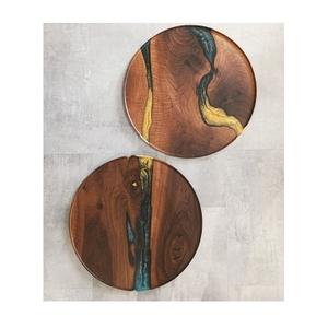 Fusion Coasters Wood & Epoxy Resin Pieces Coasters Mats & Pads Natural Wood and Marble Mango coaster Made in India Exporter SCI - Product Image 1