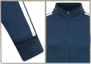 Men's Gym Clothes Morning Jog Suits Clothes Training Cycling Gym <b>Tracksuits</b> Blue Colour & <b>White</b> Stripes <b>Tracksuits</b> - Product Image 4