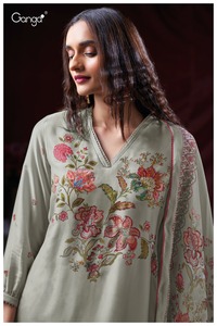 <b>Pashmina</b> Printed Embroidery Work Salwar Kameez Suits Full Catalog available at wholesale rate, premium collection wholesale. - Product Image 4