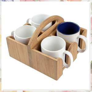 Ensemble de plateaux à boissons en bois sculpté traditionnel, porte-boissons en bois, solution de service décorative, amélioration de l'espace de repas, design artisanal - Product Image 4