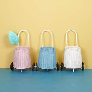 Vietnam Manufacturer Wholesale Woven Handicraft Rattan <b>Trolley</b> School <b>Bag</b> for Kids Children Trolly <b>Bags</b> With Wheels - Product Image 3
