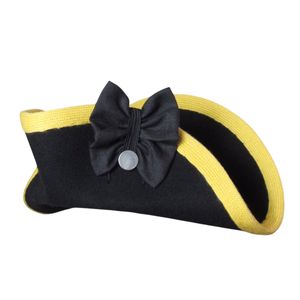 Sombrero Tricornio Negro y Amarillo con Corbata de Moño para Adultos, Estilo Inglés, Unisex, para Fiestas - Product Image 1