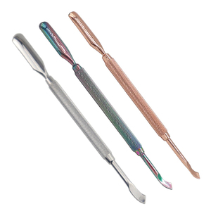 Pousse-cuticules en acier inoxydable double face, coupe-peau morte, lime à ongles, outil de manucure et de pédicure - Product Image 1