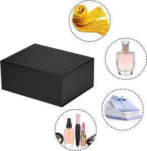 Sang trọng màu đen phẳng Gấp Giấy Hộp quà tặng từ đóng cửa tùy chỉnh logo in tái chế bao bì các tông Matt cán - Product Image 6