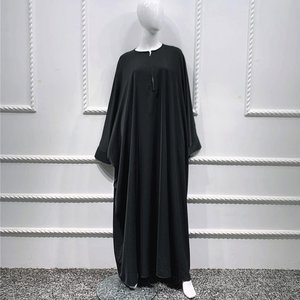 Couleurs personnalisées Nouvelle chauve-souris à manches longues réversible Dubai Abaya pour dames modeste robe de bal Style personnalisé islamique dames - Product Image 3
