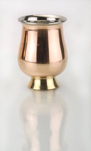 Copa de Mesa del Fabricante, de Cobre Puro y Acero, con Base de Latón, para Bodas, Hogar, Restaurante, Uso Doméstico, Estilo Indio, 300 ml, Ecológica - Product Image 3