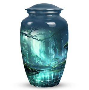 โกศบรรจุอัฐิสำหรับผู้ใหญ่ ทำจากไม้ สำหรับผู้หญิง เป็นมิตรกับสิ่งแวดล้อม ปรับแต่งได้ สไตล์อเมริกัน/ยุโรป ความจุ 220 คิวบิกอินช์ ขนาด 10 นิ้ว - Product Image 1