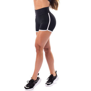 Pantalones cortos de Yoga de cintura alta con logotipo personalizado de alta calidad para mujer, nueva tendencia, gimnasio activo, ropa para correr, botón de función transpirable - Product Image 3