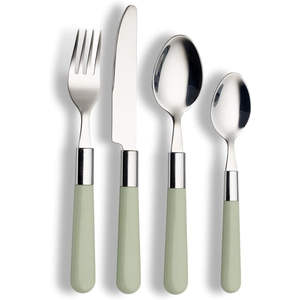 Cubiertos Retro decorativos Asas verdes 4 piezas Juego de cubiertos de acero inoxidable de estilo americano moderno - Product Image 1