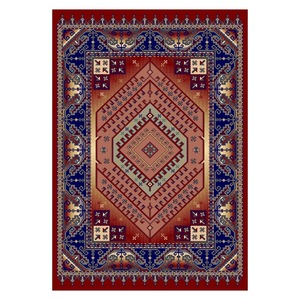 พรมเชนิลล์ลายดีไซน์เนอร์สีแดงเบอร์กันดี รุ่น LXDP-0264 จาก RUGS DEPOT สำหรับขายส่ง พิมพ์ลายดิจิทัล ซักเครื่องได้ ไม่ลื่น - Product Image 1