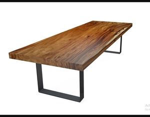 Table à manger en bois massif de haute qualité, finition naturelle, pour meubles de maison et d'hôtel - Product Image 6