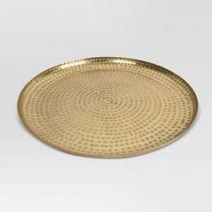 Ensemble de 3 plateaux de service en métal demi-rond en laiton pour la maison et l'hôtel Plateaux de service pour aliments et boissons, - Product Image 2