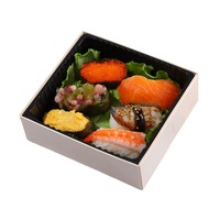 Vente en gros boîte d'emballage en papier de qualité alimentaire avec logo imprimé personnalisé boîte cadeau de sushi en pulpe pliable fenêtre de luxe à emporter