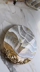 นาฬิกาติดผนังทำจากเรซินอีพ็อกซี่งานฝีมือเรซินห้องนั่งเล่นเฟอร์นิเจอร์บ้านนาฬิกาติดผนังปรับแต่งเองได้ดีที่สุด - Product Image 3