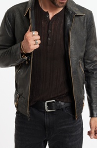 New Men's Winter Biker Style Jacket Genuine <b>Cow</b> Skin Leather with Zip-Detail Vintage Four-Pocket Round jacket for men - Product Image 6