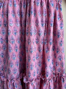 Robe imprimée en blocs de main rose tuniques indiennes imprimées en blocs robe à la main robe longue en coton indien robe imprimée indienne - Product Image 3
