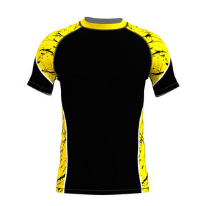 Meilleur prix Hommes Rash Guard avec manches courtes et compression Haute qualité Dernière conception imprimée par sublimation - Product Image 1