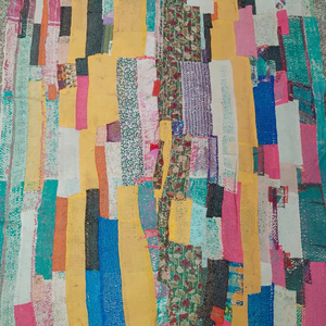 100% algodón hecho a mano Reversible Kantha cosido a mano sostenible Kantha tradicional Vintage hecho a mano Boho Chic Kantha - Product Image 1