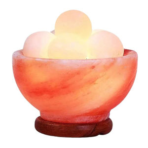High quality 2025 100% Himalayan Salt <b>Lamps</b> Best Fire Bowl Salt <b>Lamps</b> Massage Balls With <b>Wooden</b> <b>Base</b> Salt <b>Lamps</b> for Room - Product Image 4