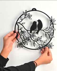 Venta Directa de Fábrica, Arte Mural Abstracto Moderno Personalizado con Láser, Decoración Navideña de Hierro Plateado para Hogar y Jardín, Fácil de Colgar en Paredes Bajas - Product Image 1