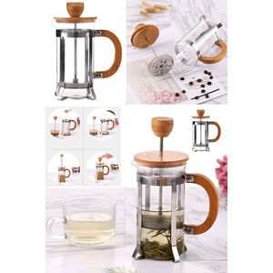 Cafetière à piston en bois portable de haute qualité, pressée à la main, pour la maison, le bureau, le camping et les fêtes. - Product Image 2